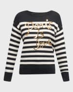 Image 1 of 6: Cinq a Sept Paris Is Love Sequin French Terry Sweatshirt