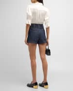 Image 4 of 6: Cinq a Sept Fiona Silk Satin Short-Sleeve Top