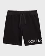 Image 1 of 3: Dolce&Gabbana Boy's Logo-Print Jogger Shorts, Size 12M-30M