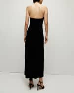 Image 2 of 4: Veronica Beard Josette Velvet Gold-Chain Halter Maxi Dress