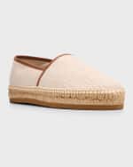 Image 5 of 6: Moschino Men's Canvas Jacquard Logo Espadrilles