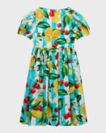Image 2 of 6: Dolce&Gabbana Girl's Italian Holiday Puff Sleeve Dress, Size 8-14
