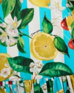 Image 3 of 6: Dolce&Gabbana Girl's Italian Holiday Puff Sleeve Dress, Size 8-14