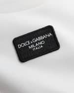 Image 3 of 3: Dolce&Gabbana Girl's Logo Plaque Short-Sleeve T-Shirt, Size 4-6