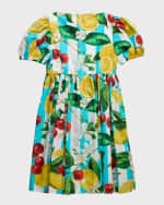 Image 2 of 3: Dolce&Gabbana Girl's Italian Holiday Puff Sleeve Dress, Size 4-6
