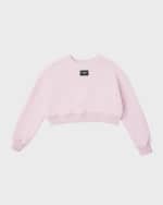Image 1 of 3: Dolce&Gabbana Girl's Logo Plaque Sweatshirt, Size 4-6