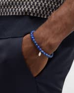 Image 2 of 5: Jan Leslie Men's Lapis Lazuli Beaded Stretch Bracelet