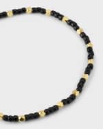 Image 4 of 5: Jan Leslie Men's Gold-Tone Sterling Silver and Glass Beaded Pull Cord Bracelet