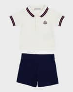 Image 1 of 3: Moncler Boy's Short-Sleeve Polo Shirt and Shorts Set, Size 6M-2