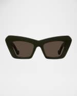 Image 1 of 5: Loewe Anagram Acetate Cat-Eye Sunglasses