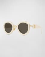 Image 1 of 5: Loewe Golden Anagram Acetate Round Sunglasses