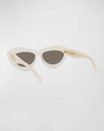 Image 2 of 5: Loewe Curved Logo Acetate Cat-Eye Sunglasses