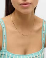 Image 2 of 5: LANA 14K Yellow Gold Laser Rectangle Chain Necklace, 18"