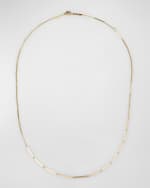 Image 1 of 5: LANA 14K Yellow Gold Laser Rectangle Chain Necklace, 18"