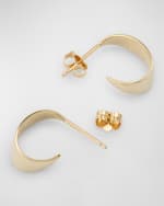 Image 3 of 5: LANA 14K Yellow Gold Wrapped Wide Curved Huggie Earrings