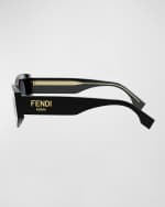 Image 3 of 5: Fendi Fendi Roma Acetate Shield Sunglasses