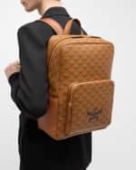 Image 3 of 6: MCM Men's Lauretos Coated Canvas and Leather Backpack