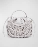 Image 1 of 4: Valentino Garavani Small Knotted Crochet Hobo Bag