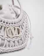 Image 4 of 4: Valentino Garavani Small Knotted Crochet Hobo Bag