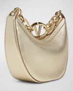 Image 3 of 5: Valentino Garavani Mini VLOGO Moon Metallic Hobo Bag