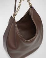 Image 4 of 5: Valentino Garavani Large VLOGO Moon Leather Hobo Bag