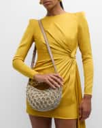 Image 2 of 6: Valentino Garavani VLOGO Mini Netted Moon Hobo Bag