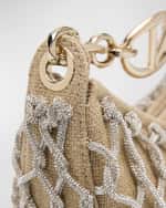 Image 4 of 4: Valentino Garavani VLOGO Mini Netted Moon Hobo Bag