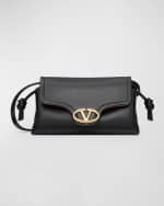 Image 1 of 6: Valentino Garavani Mini VLOGO Drawstring Leather Shoulder Bag