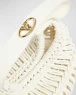 Image 5 of 5: Valentino Garavani Medium VLOGO Knotted Crochet Hobo Bag