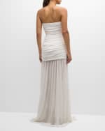 Image 4 of 6: Retrofete Adele Ruched Strapless Maxi Dress