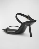 Image 2 of 5: Saint Laurent Hope Crystal-Buckle Slingback Sandals