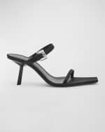 Image 1 of 5: Saint Laurent Hope Crystal-Buckle Slingback Sandals