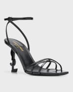 Image 5 of 6: Saint Laurent Opyum Patent YSL Ankle-Strap Sandals