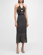 Image 2 of 6: Ramy Brook Frida Striped Halter Dress