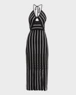 Image 1 of 6: Ramy Brook Frida Striped Halter Dress
