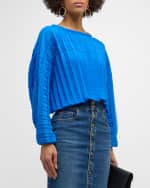 Image 2 of 6: Ramy Brook Macy Pleated Long-Sleeve Blouse