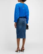 Image 3 of 6: Ramy Brook Macy Pleated Long-Sleeve Blouse
