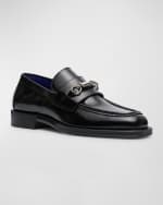 Image 5 of 6: Burberry Men's Leather Barbed Penny Loafers