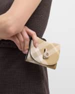 Image 2 of 5: Burberry Rocking Check Leather Compact Wallet