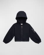Image 5 of 8: Moncler Girl's Fleece Logo Hoodie, Size 8-14