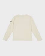 Image 5 of 5: Moncler Girl's Logo Script Long-Sleeve T-Shirt, Size 8-14