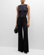 Image 5 of 6: FRAME Sleeveless Mesh-Lace Top