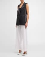 Image 5 of 6: Kobi Halperin Helena Mixed Media Snap-Front Vest