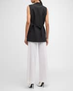 Image 3 of 6: Kobi Halperin Helena Mixed Media Snap-Front Vest