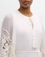 Image 5 of 5: Kobi Halperin Mira Tiered Eyelet-Embroidered Midi Dress