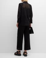 Image 3 of 6: Kobi Halperin Anisa Cropped Flare-Leg Floral Lace Pants
