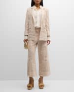 Image 5 of 6: Kobi Halperin Anisa Cropped Flare-Leg Floral Lace Pants