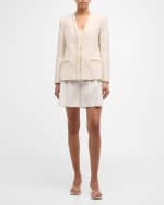 Image 5 of 6: Kobi Halperin Jilly Beaded Ruffle-Trim Tweed Jacket