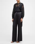 Image 5 of 6: Kobi Halperin Brynlee Embroidered Cutout Button-Down Blouse