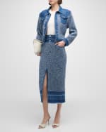 Image 5 of 7: SIMKHAI Baylin Cropped Denim Knit Jacket